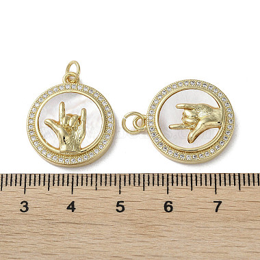 Gesture Theme Brass Micro Pave Cubic Zirconia Pendants(KK-G485-18D-G)-3