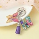 Resin Letter & Acrylic Butterfly Charms Keychain(KEYC-YW00001-13)-1