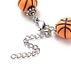 Sport Ball Theme Acrylic Round Beaded Bracelet(BJEW-JB08660)-7
