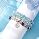 3pcs 3 ensembles de bracelets extensibles en aigue-marine naturelle et en amazonite fleurie(BJEW-JB11076-01)-3