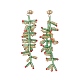 Glass Seed Braided Branch Dangle Stud Earrings(EJEW-MZ00070-02)-1