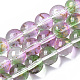 Chapelets de perles en verre peinte par pulvérisation transparent(X-GLAA-N035-03D-B01)-1