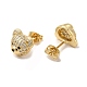 Cubic Zirconia Bear Stud Earrings(X-EJEW-G341-01G)-2