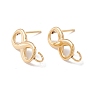 Real 24K Gold Plated Infinity 304 Stainless Steel Stud Earring Findings(STAS-P308-03G)