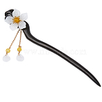 Wood Hair Sticks, Flower, Vintage Decorative for Hair DIY Accessory, Gold, 178x34x23mm(OHAR-WH20021-001A)