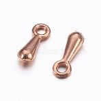 Alloy Charms, Chain Extender Drop, Teardrop, Rose Gold, 7x2.5x2mm, Hole: 1mm(PALLOY-K148-02RG)