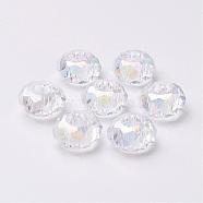 Glass European Beads, Large Hole Beads, No Metal Core, Faceted, Rondelle, Clear, 14x8mm, Hole: 5mm(GDA010-01)