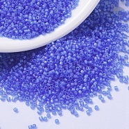 MIYUKI Delica Beads, Cylinder, Japanese Seed Beads, 11/0, (DB1285) Matte Transparent Azure AB, 1.3x1.6mm, Hole: 0.8mm, about 2000pcs/bottle, 10g/bottle(SEED-JP0008-DB1285)