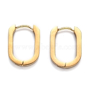 304 Stainless Steel Huggie Hoop Earrings, Oval, Golden, 17x12.5x3mm, Pin: 1mm(STAS-H156-11A-G)