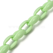Handmade Acrylic Cable Chains, for Handbag Chain Making, Light Green, 16x11x6.5mm, 39.37 inch(1m)/strand(AJEW-JB00690-07)