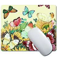 Rubber with Cloth Mouse Pad, Customization Mouse Pad, Rectangle, Butterfly Pattern, 20x24x0.3cm(AJEW-WH0187-034)