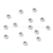202 Stainless Steel Spacer Beads, Flat Round, Stainless Steel Color, 3x1.5mm, Hole: 1.2mm(STAS-H152-03B-P)