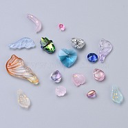 Mixed Style Glass Pendants/Cabochons/Beads, Mixed Shapes, Mixed Color, 6.5~37.5x5~18x3~9mm(X-FIND-XCP0005-01A)