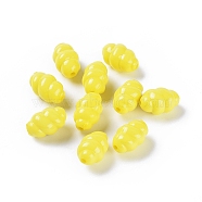 Opaque Acrylic Beads, Oval, Yellow, 18x11mm, Hole: 2mm(X-SACR-R818-09)