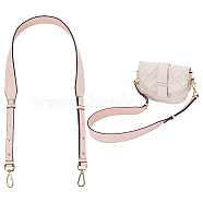 Adjustable Cowhide Leather Bag Handles, with Zinc Alloy Swivel Clasps, for Bag Strap Replacement Accessories, Misty Rose, 103~113x1.75~3.7cm(FIND-WH0290-05G-01)