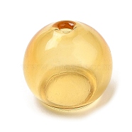 Transparent Glass Bead Cone, for Wind Chimes Making, Half Round, Goldenrod, 10.5x8.5~8.8mm, Hole: 1.2mm, Inner Diameter: 5.8mm(GLAA-G100-01A-04)