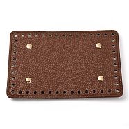 Imitation PU Leather Bottom, Rectangle with Round Corner & Alloy Brads, Litchi Grain, Bag Replacement Accessories, Light Brown, 11.1x16.1x0.4~1.1cm, Hole: 5mm(FIND-M001-05C)