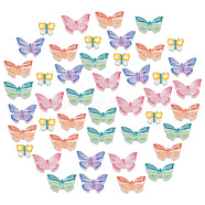 SUNNYCLUE 50Pcs 2 Style Resin Cabochons, Butterfly, Mixed Color, 17~23x13~15.5x4~5mm(CRES-SC0002-21)