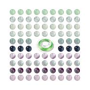 DIY Natural Fluorite Beads Jewelry Set Making, Bracelet & Necklace, with Strong Stretchy Beading Thread, 100Pcs/box(DIY-LS0002-72)