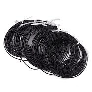 Round Cowhide Leather Cord, Genuine Leather Strip Cord Braiding String, Black, 2mm(FIND-XCP0002-84)