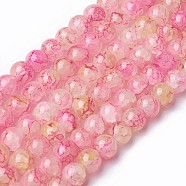 Spray Painted Glass Beads Strands, Round, Colorful, 8~8.5mm, Hole: 1.5mm, about 100pcs/strand, 31.1 inch(79cm)(GLAA-A038-C-60)