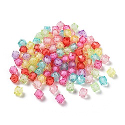 Transparent Acrylic Beads, Faceted, Cube, Mixed Color, 7.5x8x8mm, Hole: 2mm(OACR-A027-19)
