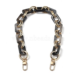 Resin Bag Chains Strap, with Golden Alloy Link and Swivel Clasps, for Bag Straps Replacement Accessories, Gray, 45x2cm(FIND-H210-01A-B)