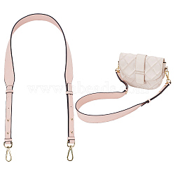 Adjustable Cowhide Leather Bag Handles, with Zinc Alloy Swivel Clasps, for Bag Strap Replacement Accessories, Misty Rose, 103~113x1.75~3.7cm(FIND-WH0290-05G-01)