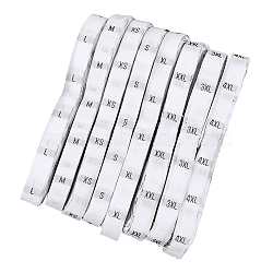 Clothing Size Labels, Garment Accessories, Size Tags, White, 12mm, 15m/Roll, about 500pcs/Roll, 8 sizes, 1size/roll, 8rolls/set(FIND-FG0001-05A)