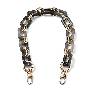 Resin Bag Chains Strap, with Golden Alloy Link and Swivel Clasps, for Bag Straps Replacement Accessories, Gray, 45x2cm