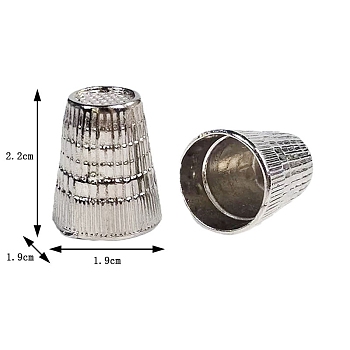 Cone Zinc Alloy Sewing Thimbles, Fingertip Protector, Quilting Craft Accessories DIY Tools, Silver, 22x19mm