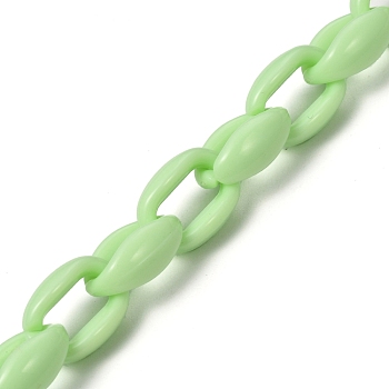 Handmade Acrylic Cable Chains, for Handbag Chain Making, Light Green, 16x11x6.5mm, 39.37 inch(1m)/strand