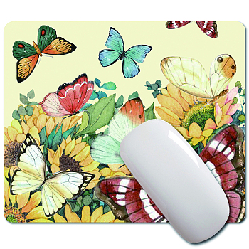 Rubber with Cloth Mouse Pad, Customization Mouse Pad, Rectangle, Butterfly Pattern, 20x24x0.3cm