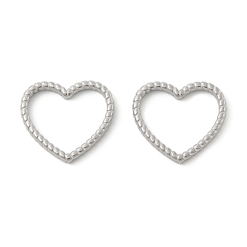 304 Stainless Steel Linking Rings, Heart Link, Stainless Steel Color, 14x16x2mm