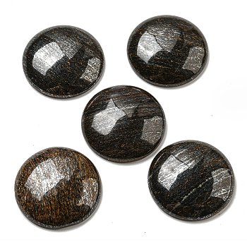 Natural Bronzite Cabochons, Flat Round, 30x7~8.5mm