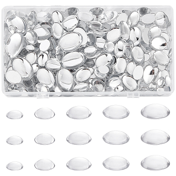 Transparent Acrylic Cabochons, Oval, Clear, 240pcs/box