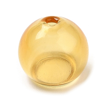 Transparent Glass Bead Cone, for Wind Chimes Making, Half Round, Goldenrod, 10.5x8.5~8.8mm, Hole: 1.2mm, Inner Diameter: 5.8mm