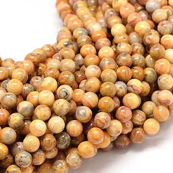 Natural Crazy Lace Agate Round Bead Strands, 4mm, Hole: 1mm, about 90pcs/strand, 14.9 inch