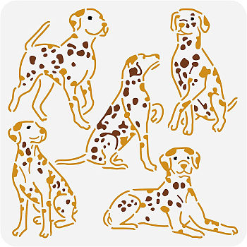 PET Hollow Out Drawing Painting Stencils, for DIY Scrapbook, Photo Album, Dog Pattern, 30x30cm