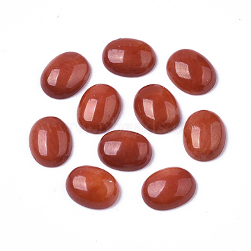 Sea Bamboo Coral(Imitation Coral) Cabochons, Oval, Dyed, Sienna, 9x7x3mm(CORA-R019-030C-01)