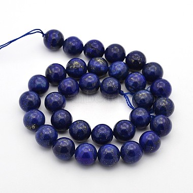 Dyed Natural Lapis Lazuli Round Beads Strands(G-G735-06-8mm)-2