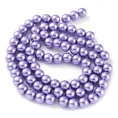 Baking Painted Pearlized Glass Pearl Round Bead Strands(X-HY-Q330-8mm-27)-5