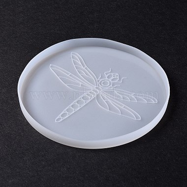 Food Grade Silicone Dragonfly Pattern Cup Mat Molds(DIY-C074-01)-4
