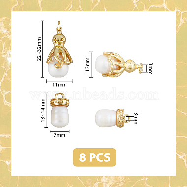 8Pcs 4 Styles Shell Pearl Pendants(KK-DC0002-79)-2