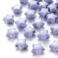 Opaque Acrylic Beads, Pearlized, Star, Medium Purple, 20.5x21x12.5mm, Hole: 3.5mm(X-MACR-S372-02B-47)