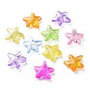 Transparent Acrylic Beads, Star, Mixed Color, 15.5x17x5.5mm, Hole: 1.6mm, about 930pcs/500g(MACR-N013-009)