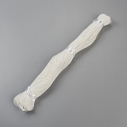 Round Waxed Polyester Cord, Taiwan Waxed Cord, Twisted Cord, White, 1mm, about 415.57 yards(380m)/bundle(YC-R135-101)