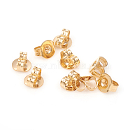 304 Stainless Steel Ear Nuts, Butterfly Earring Backs for Post Earrings, Flat Round, Golden, 5x4.5x3mm, Hole: 1mm(STAS-G224-11G)