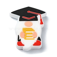 Graduation Theme Silicone Beads, DIY Nursing Necklaces Making, Gnome, 30x25x8mm, Hole: 2mm(SIL-G010-01A)