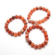 Natural Striped Agate/Banded Agate Stretchy Bracelets, 66x6mm(BJEW-G428-6mm-06)